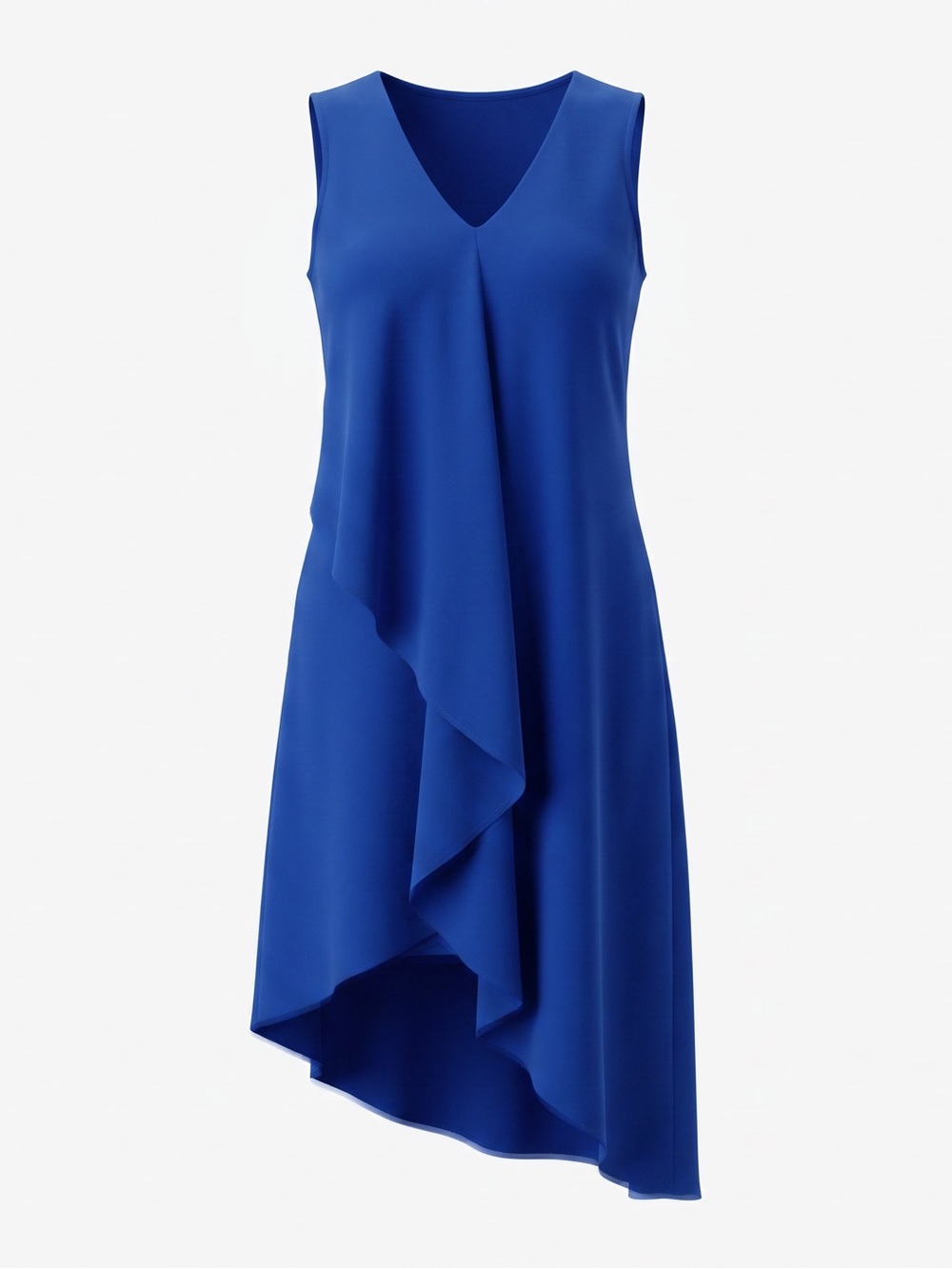 NWT Adrianna Papell Asymmetrical Front Drape Royal Blue Dress | 4